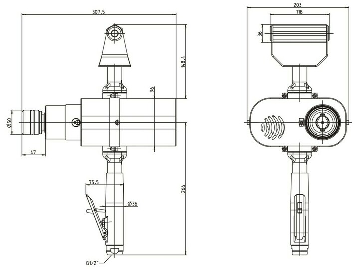 Druckluft bohrmaschine DPT450-011BXOEX