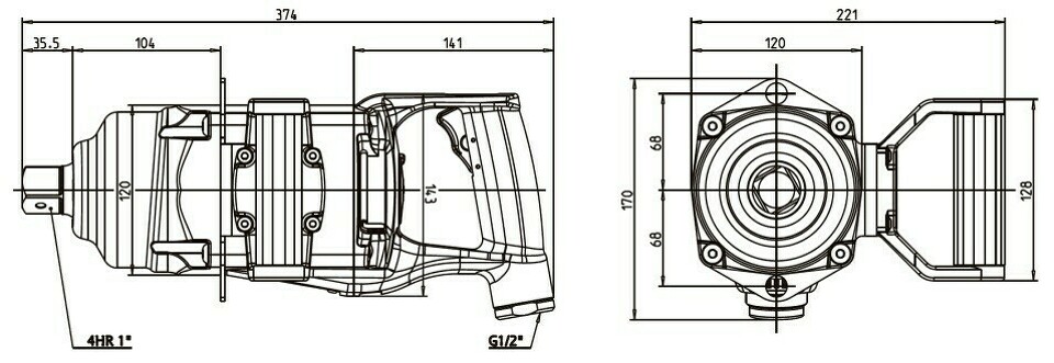 Ударный ключ SMS265-1"ZAEX