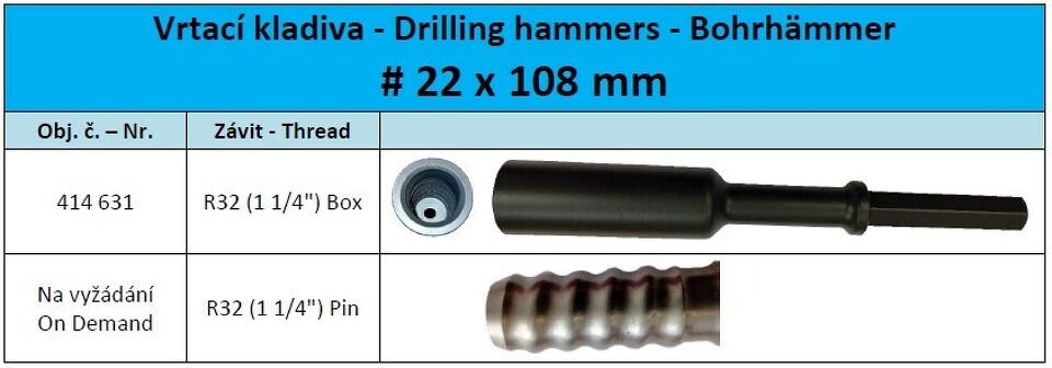 Drill Adapter R32/#22x108