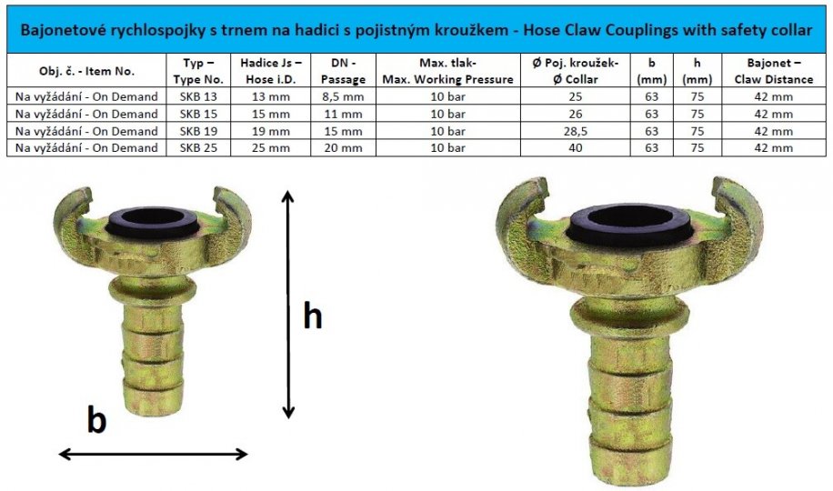 Hose Claw Couplings SKB with safety collar