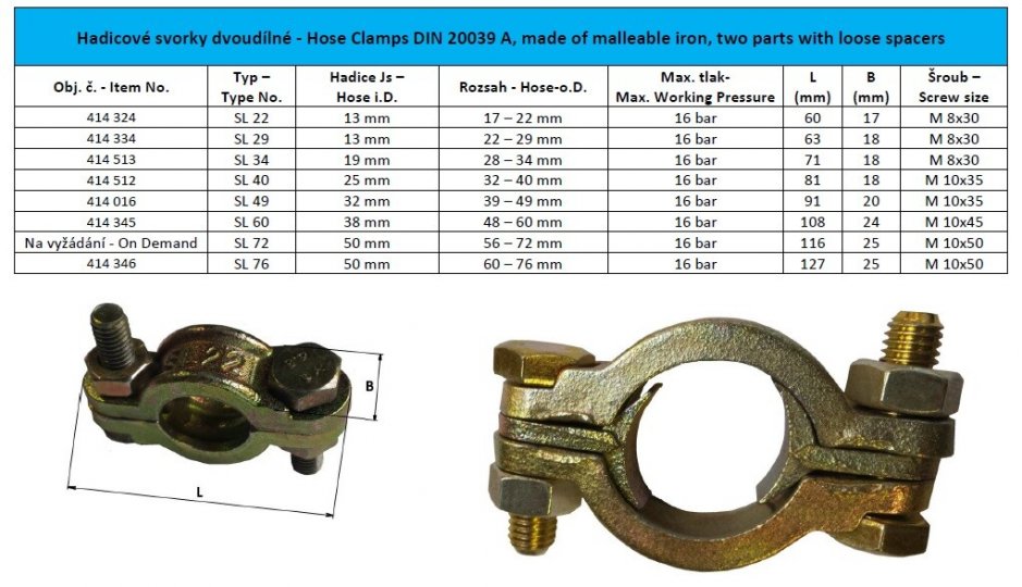 Hose Clamps SL, DIN 20039 A