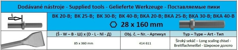 Hex28 x 160 Breitflachmeißel