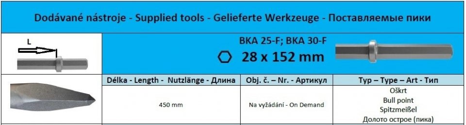 Hex28 x 152 Spitzmeißel