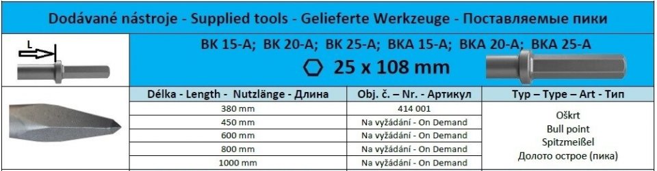 Hex25 x 108 Spitzmeißel