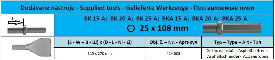 Hex25 x 108 Asphalt cutter