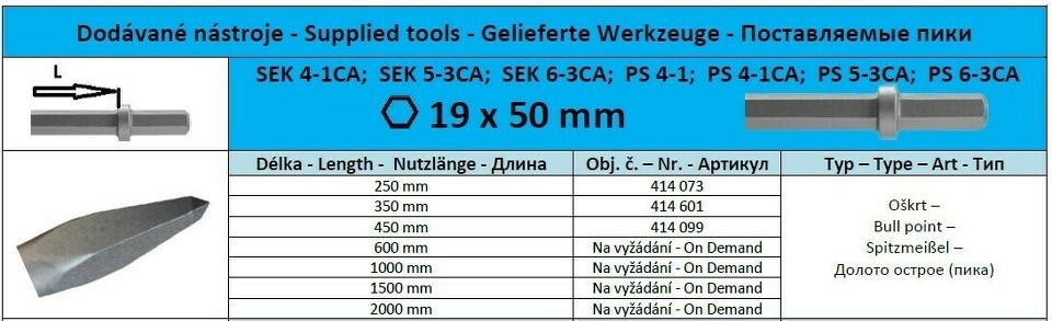 Hex19 x 50 Spitzmeißel