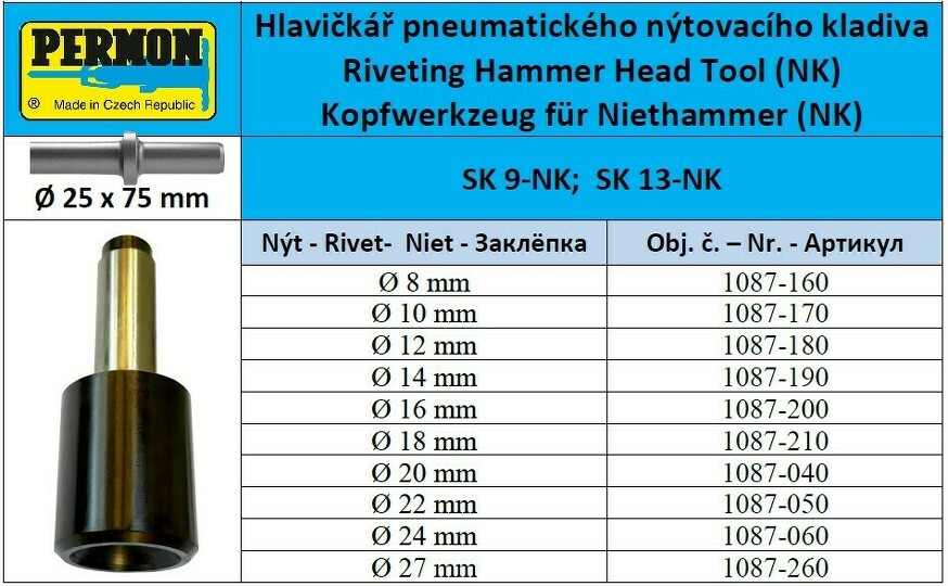 Kopfwerkzeug für Niethammer (NK)