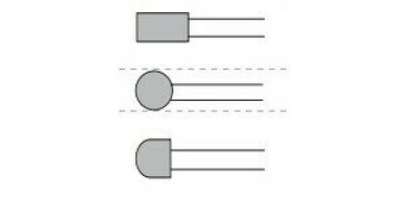Grinding tip for steel- and cast iron-Shaft